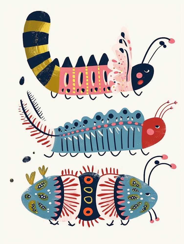 Colourful Insect Illustration Catepillar 5
