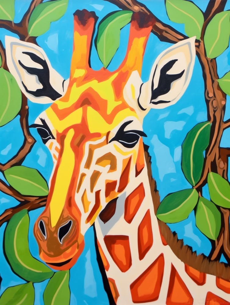 Maximalist Animal Painting Giraffe 2