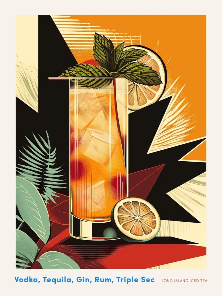Art Deco Long Island Iced Tea Poster