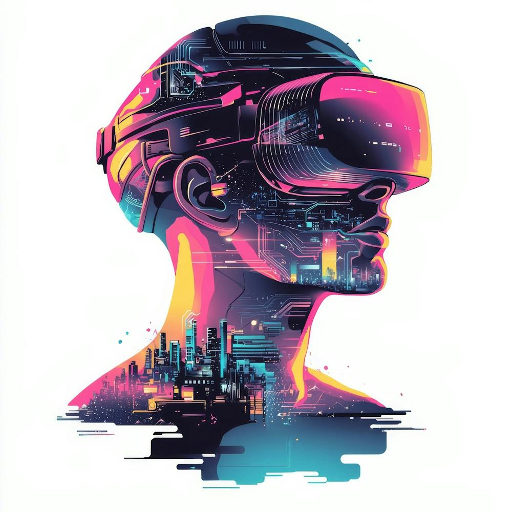 Vr Headsets.Generated AI. Wall 1