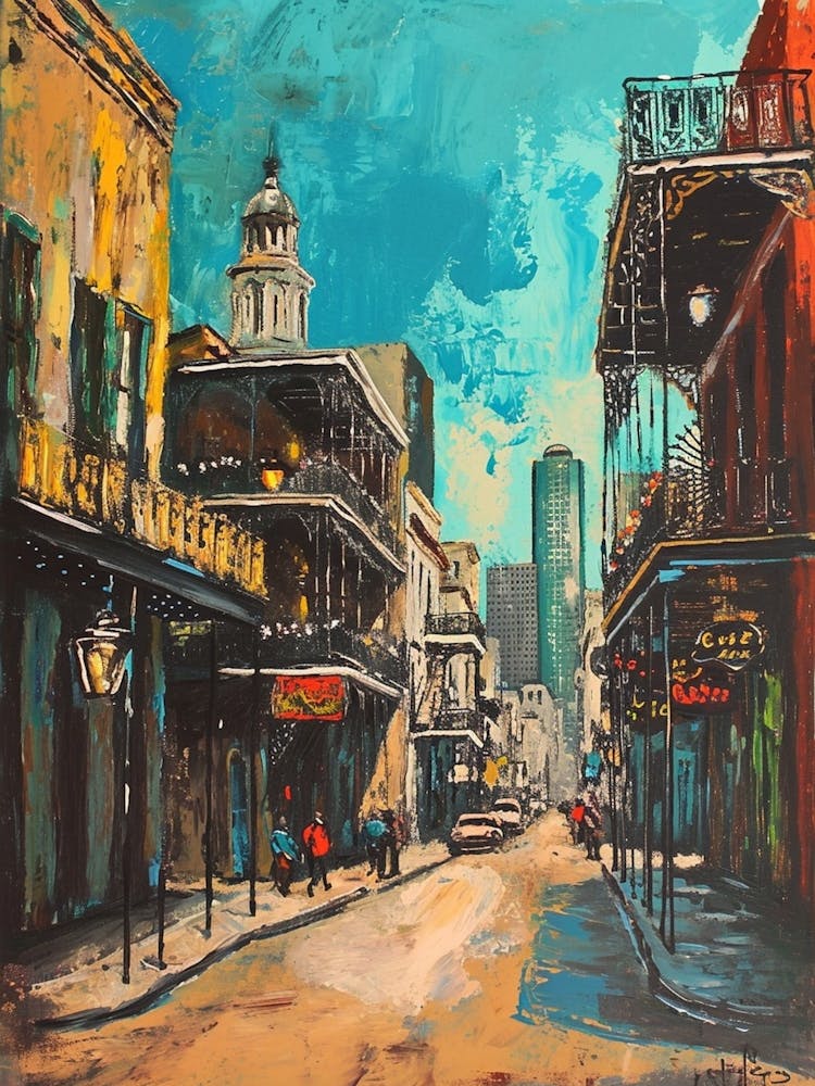New Orleans Cityscape Painting Style 3