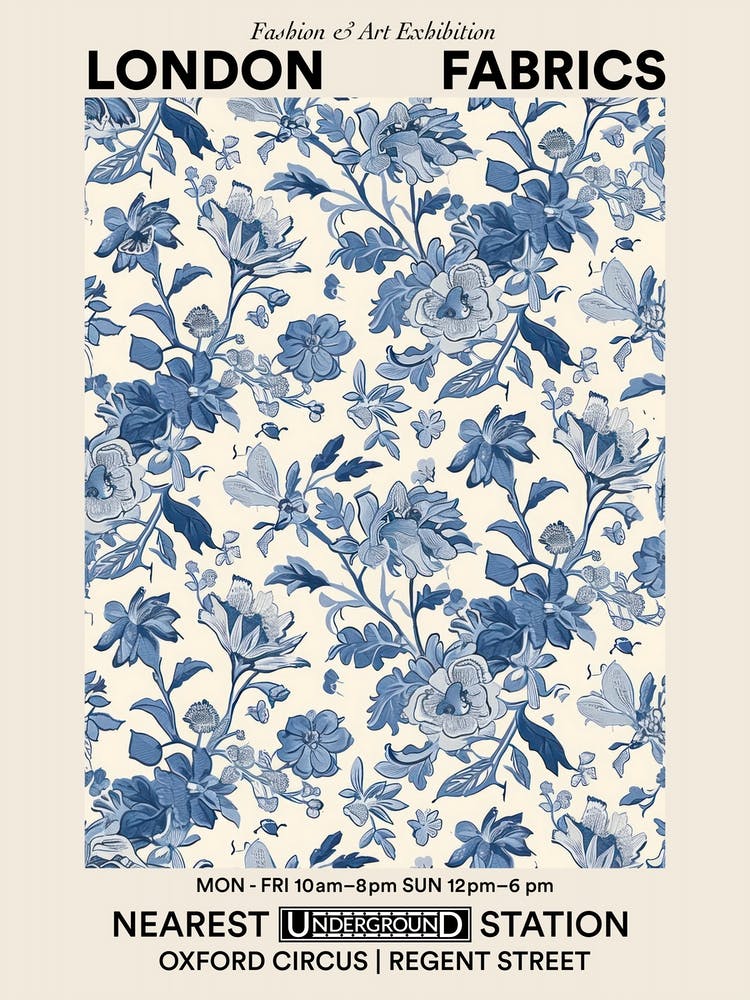 Poster Blütenfreude Londoner Stoffe Blumenmuster 1