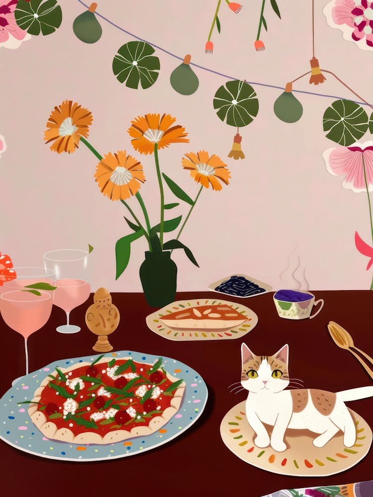 Cat And Pizza 1