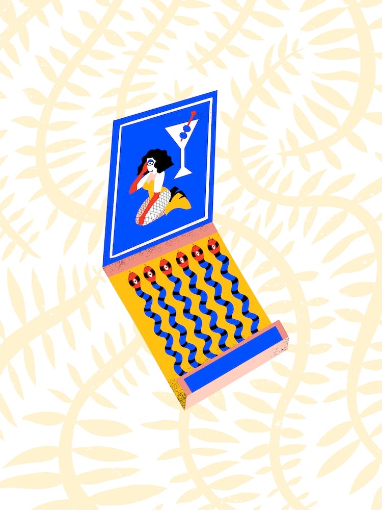 Matchbook Lady In Leaves