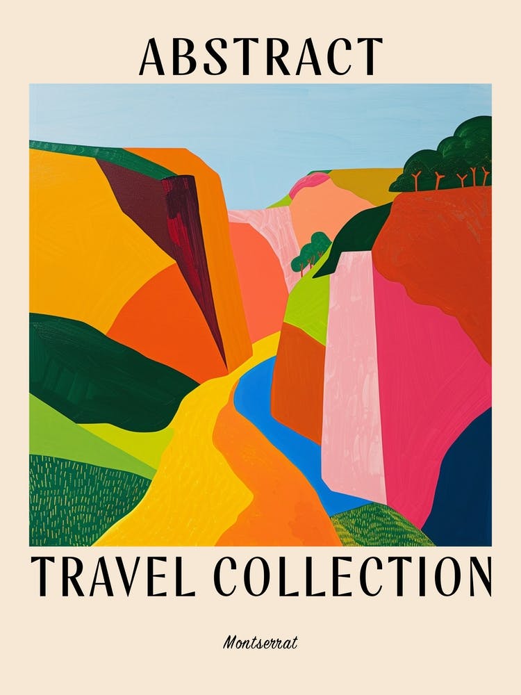 Abstract Travel Collection Poster Montserrat 1