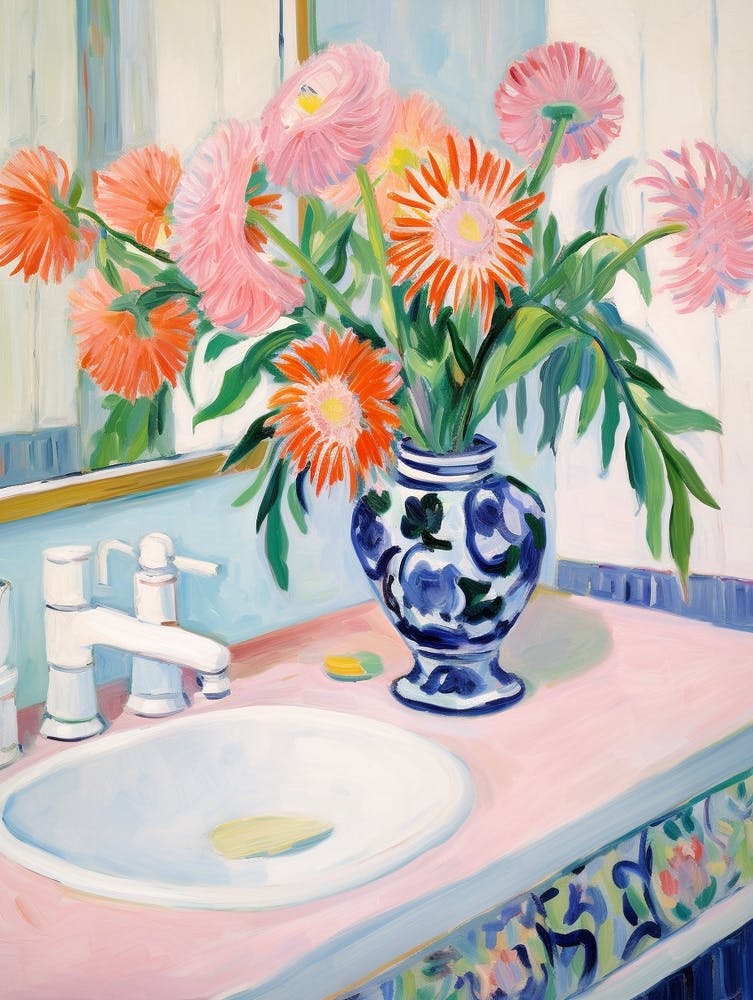 A Vase With Peacock Flower, Flower Bouquet 4