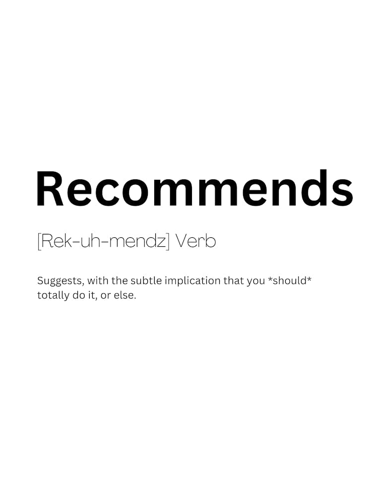 Recommends Definition Meaning 1