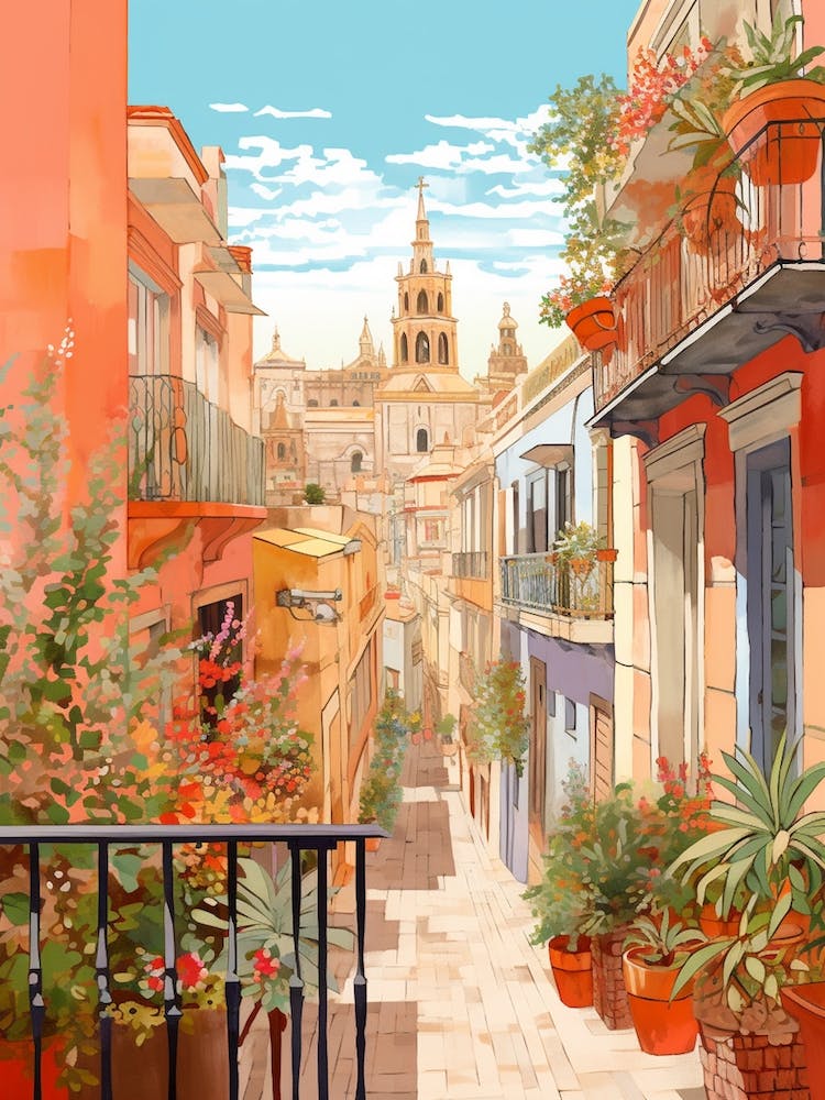 Malaga Spain 8 Illustration