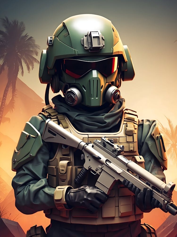 Soldier In The Desert