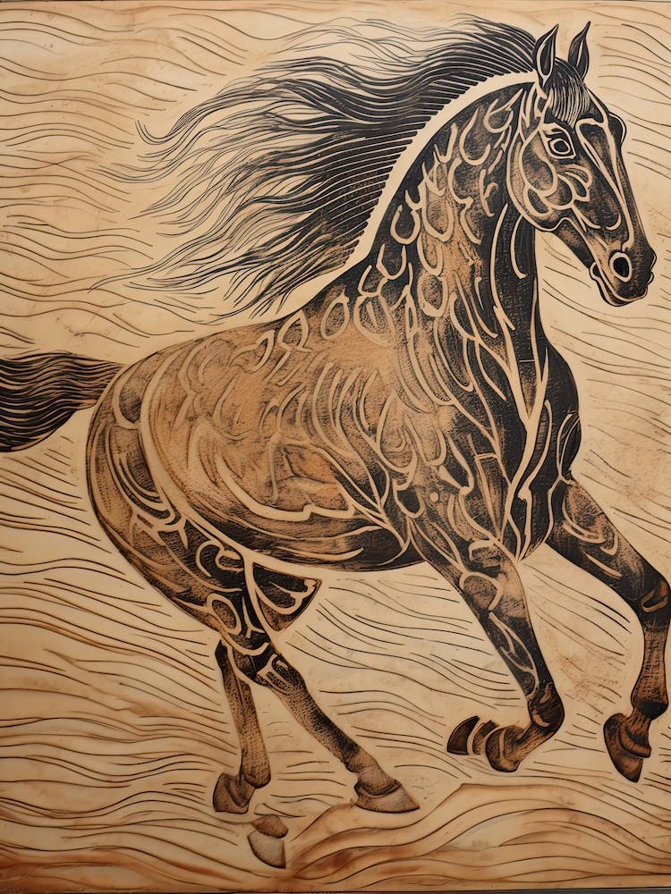A Horse Painting In The Style Of Sgraffito 1