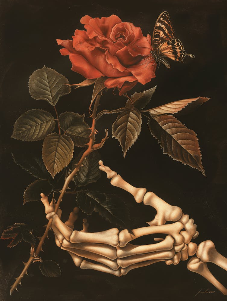 Squelette et Rose