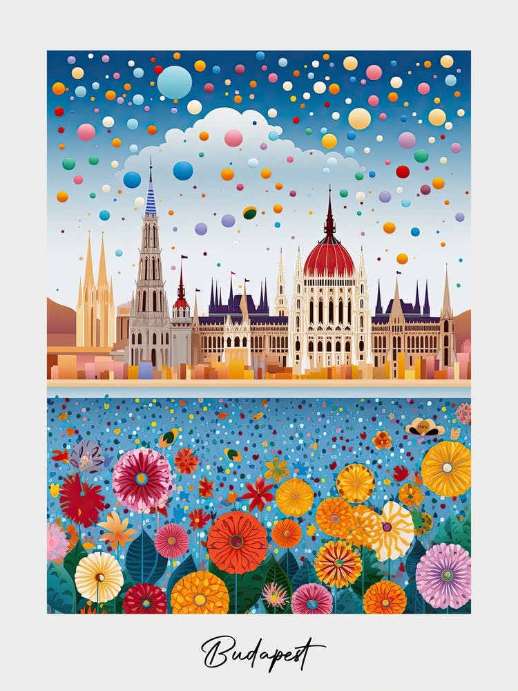 Poster Of Budapest, Illustration In The Style Of Pop Art 2