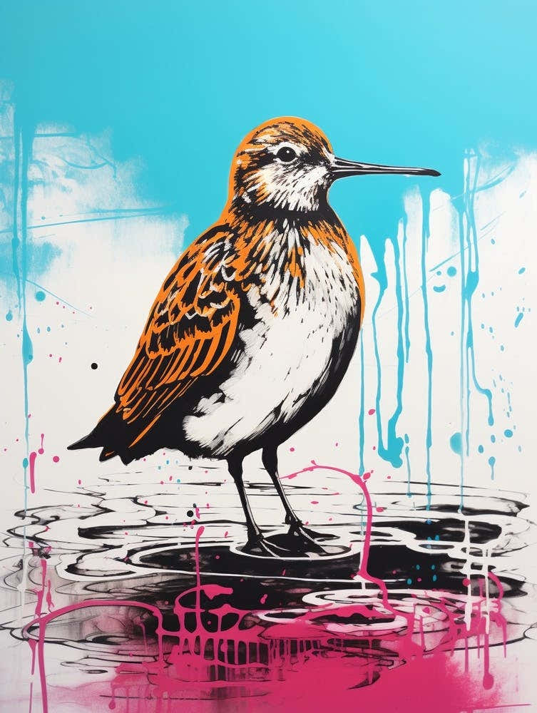 Andy Warhol Style Bird Dunlin 2