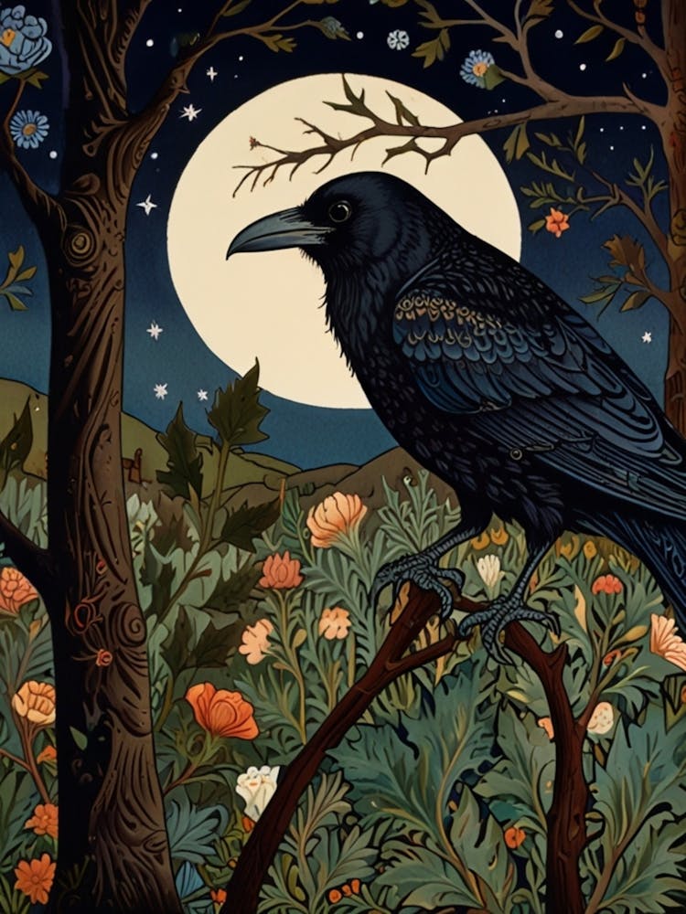 William Morris Crow In The Woods