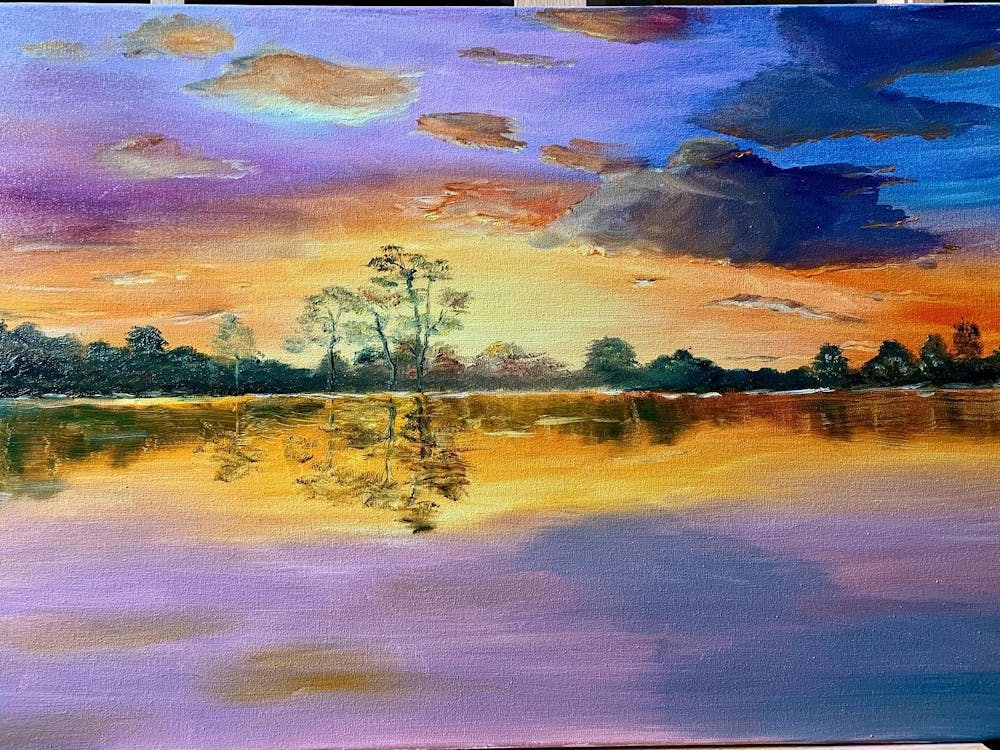 Coucher de Soleil Sur Le Lac