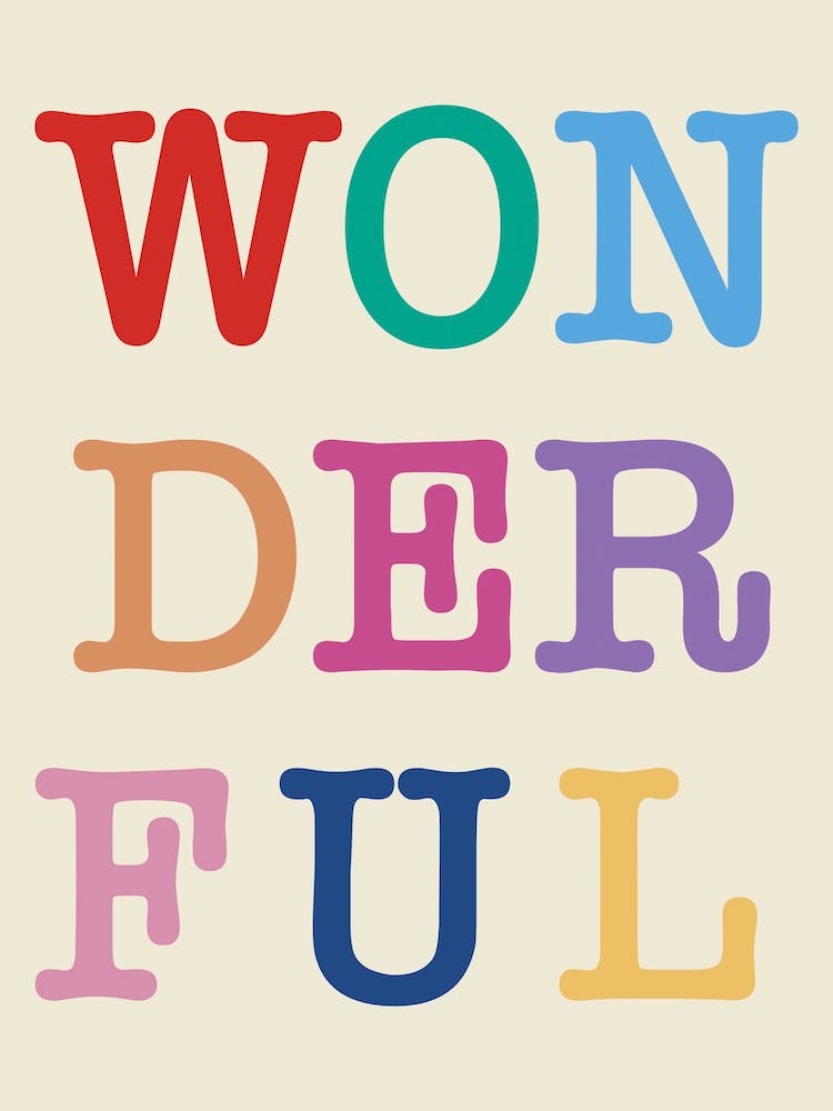 Wonderful Rainbow Typography