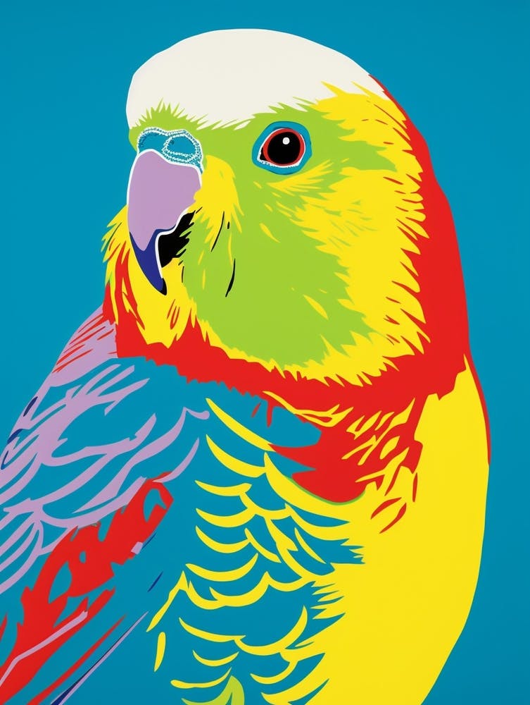 Andy Warhol Style Bird Budgerigar 2