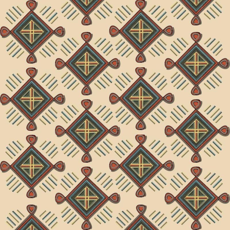 Abstract Egyptian Pattern Design inspired by the Nubian Culture With Beige Background