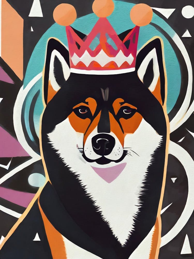 Shiba Inu with crown