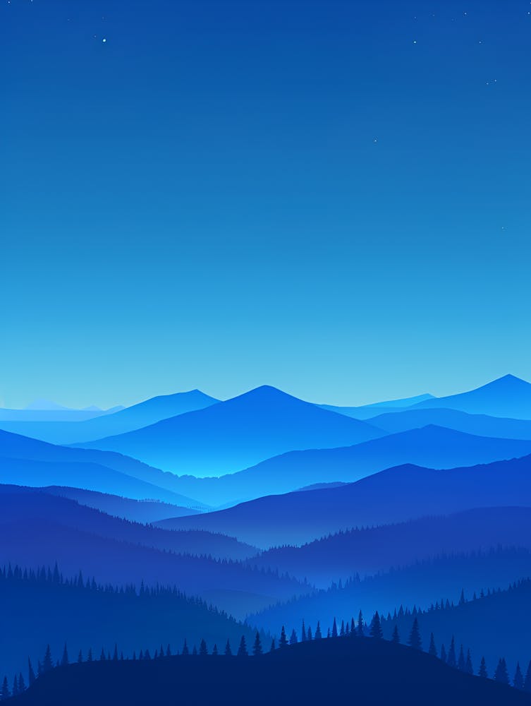 Mountain Landscape At Night