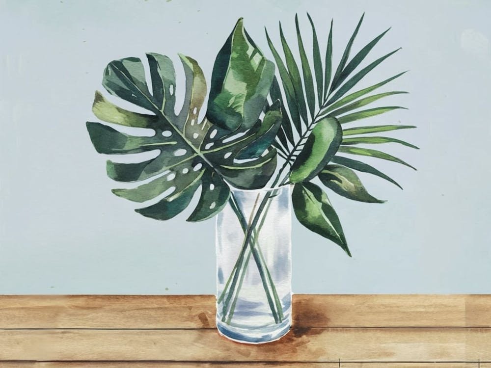 Tropical Leaves In A Vase 1