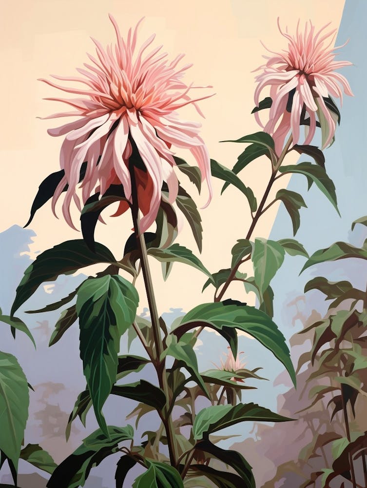 Floral Illustration Bee Balm 1