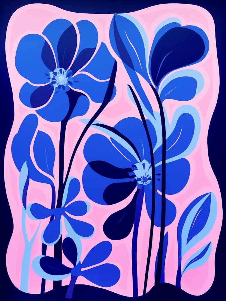 Blue Flower Illustration Sweet Pea 2