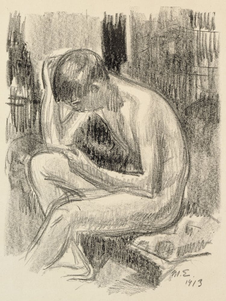 Seated Nude, 1913 By Magnus Enckell