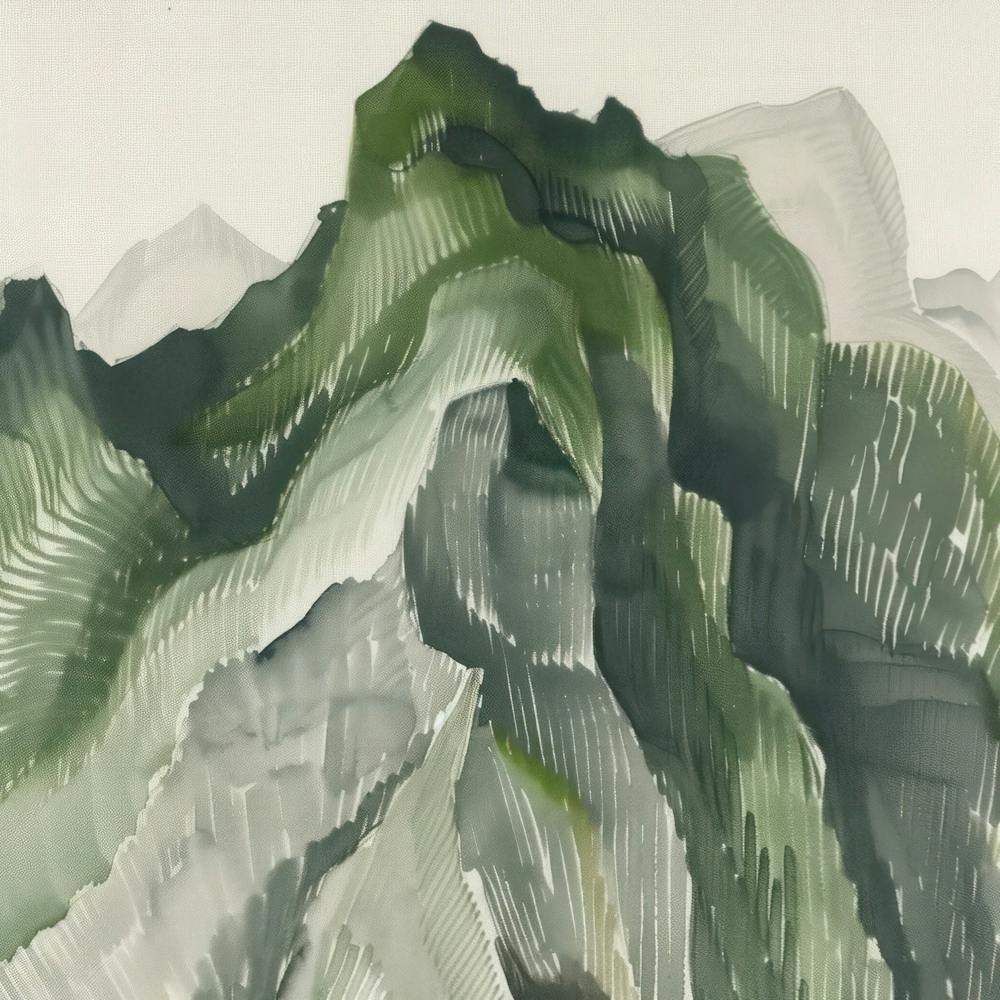 Japanese Watercolour Of Mount Nikko Shirane 3
