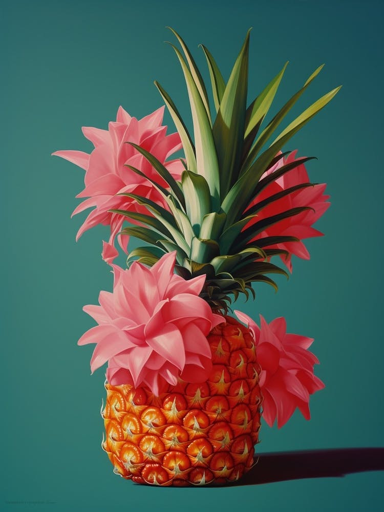 Pineapple & Flowers Still Life