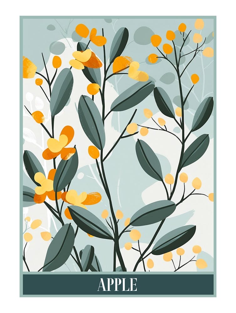 Apple Tree Flat Illustration 4 Poster