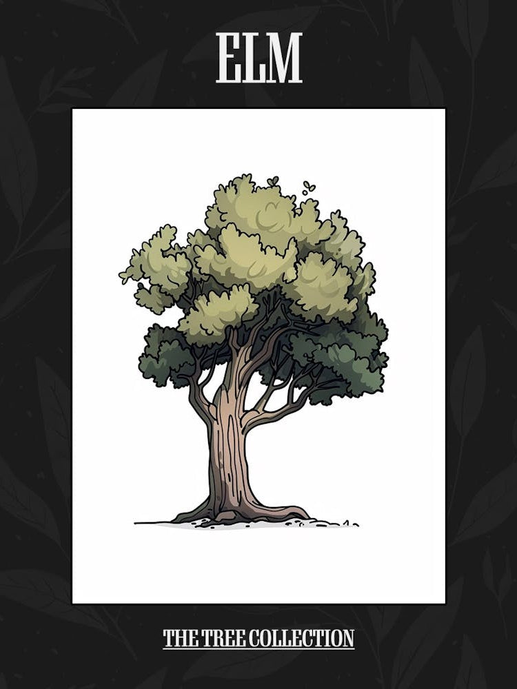 Elm Tree Pixel Illustration 3 Poster