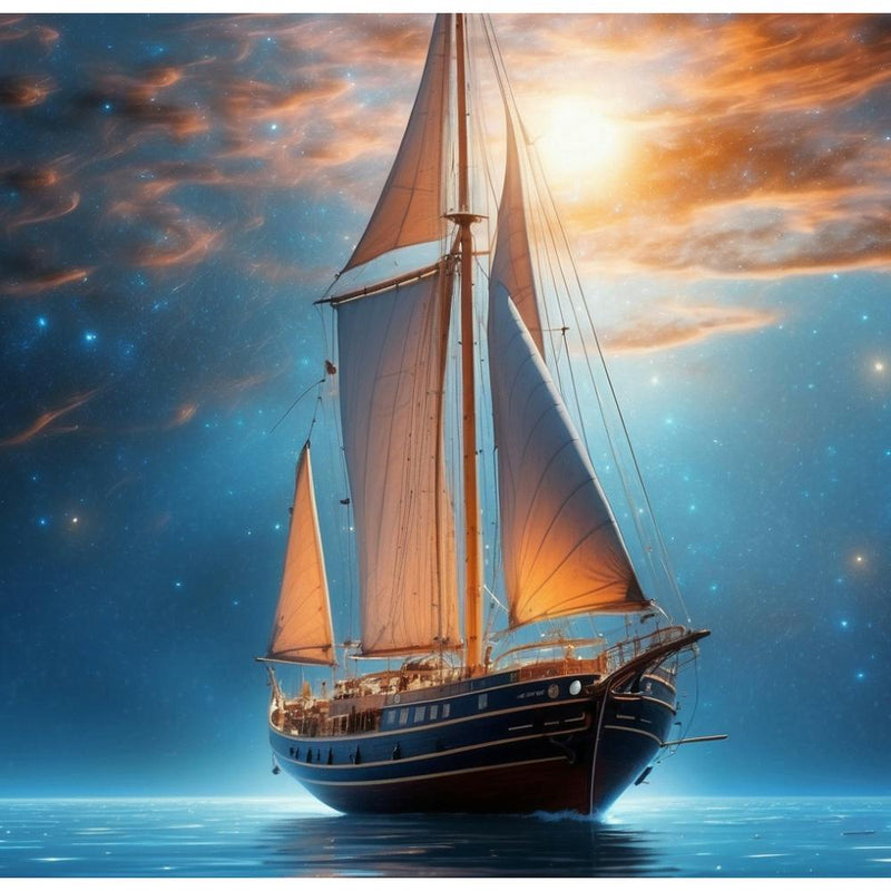 Sailboat In The Night Sky