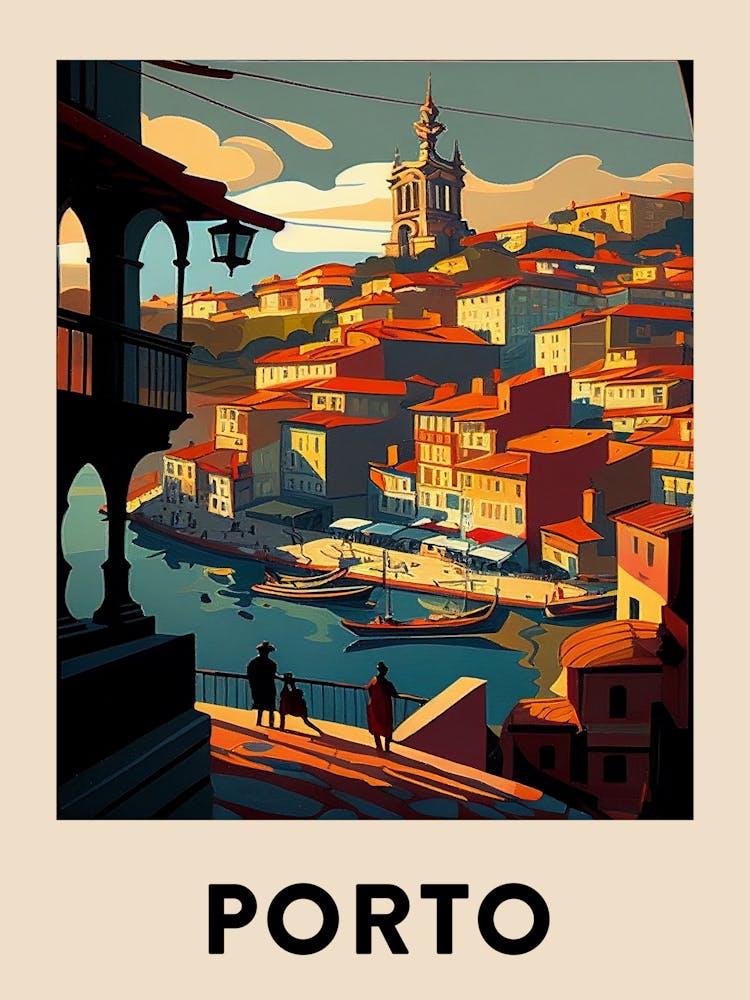 Porto 2 Vintage Travel Poster
