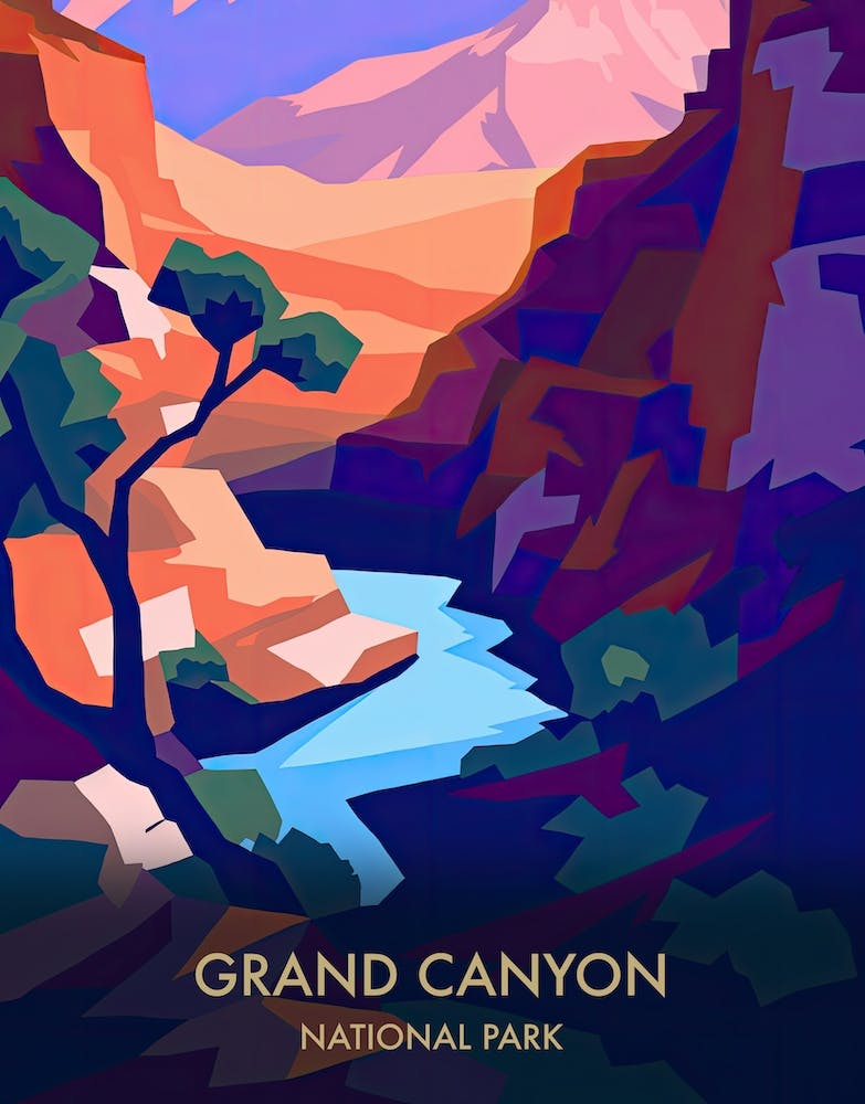 Grand Canyon National Park Travel Poster Matisse Style 2