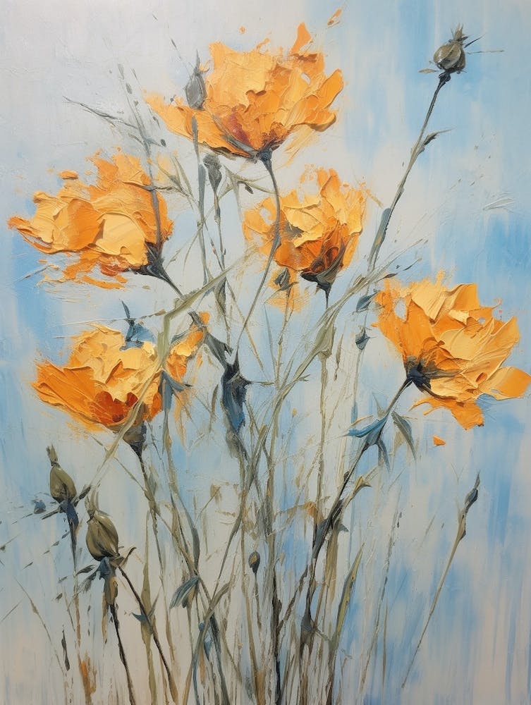 Fall Flower Painting Love In A Mist Nigella 1