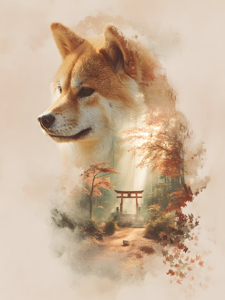 Impressive Shiba Inu Double Exposure 9