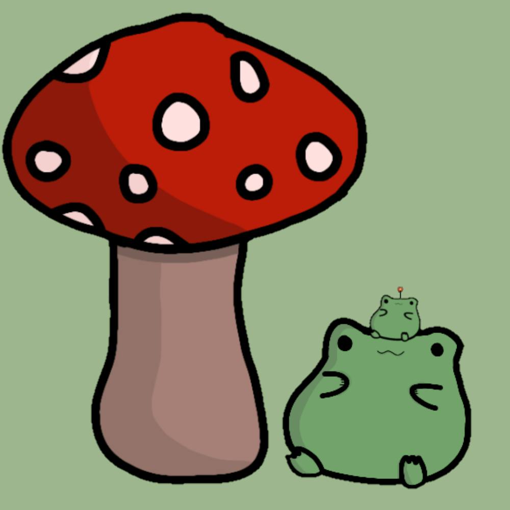 Frosch und Pilz