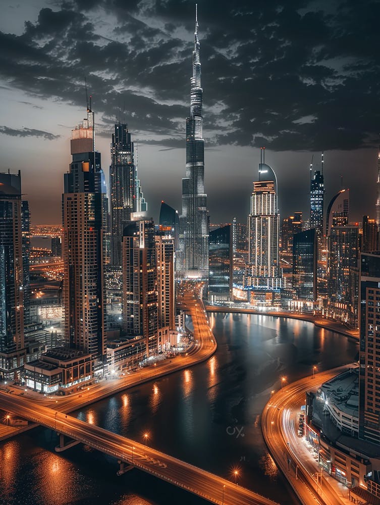 Dubai Skyline At Night