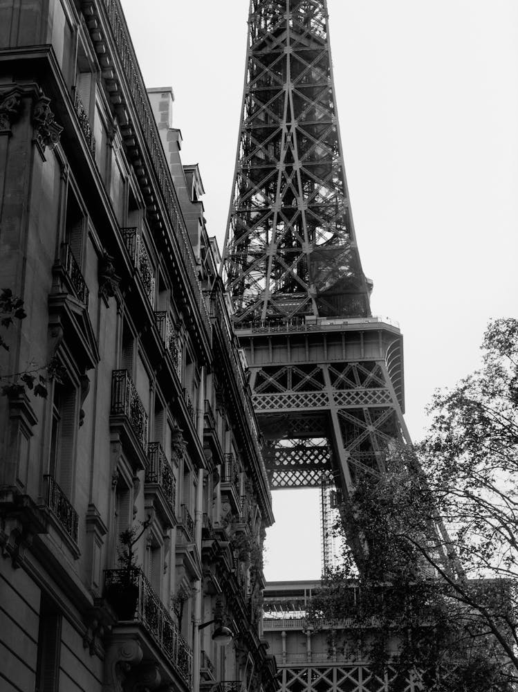 Paris Travel Poster - Eiffel Tower Black and White_2156247