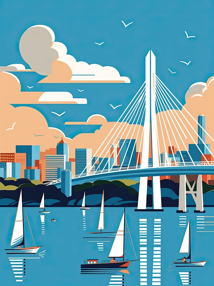 Zakim Bunker Hill, Boston Colourful 1