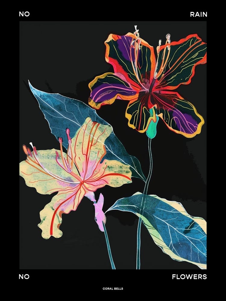 No Rain No Flowers Poster Coral Bells 3