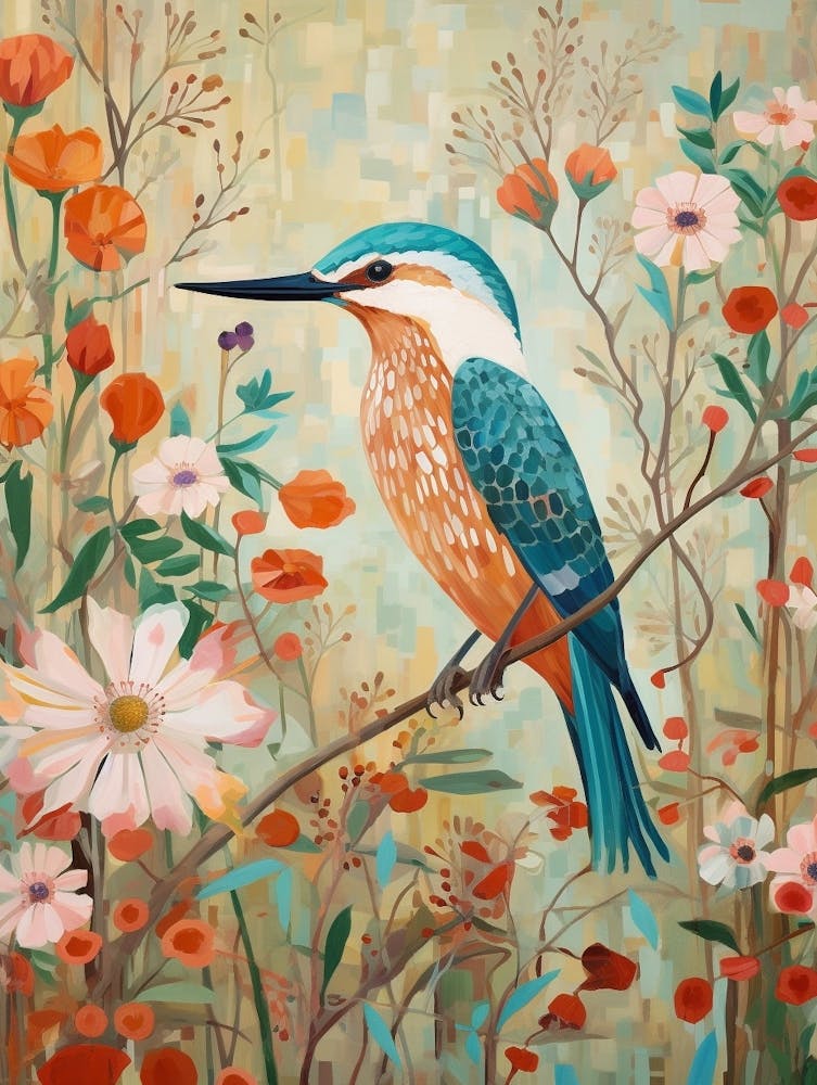 Kingfisher 1 Detailed Bird Painting
