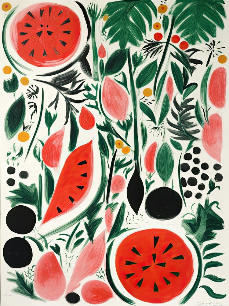 Watermelon Fruit Drawing 3