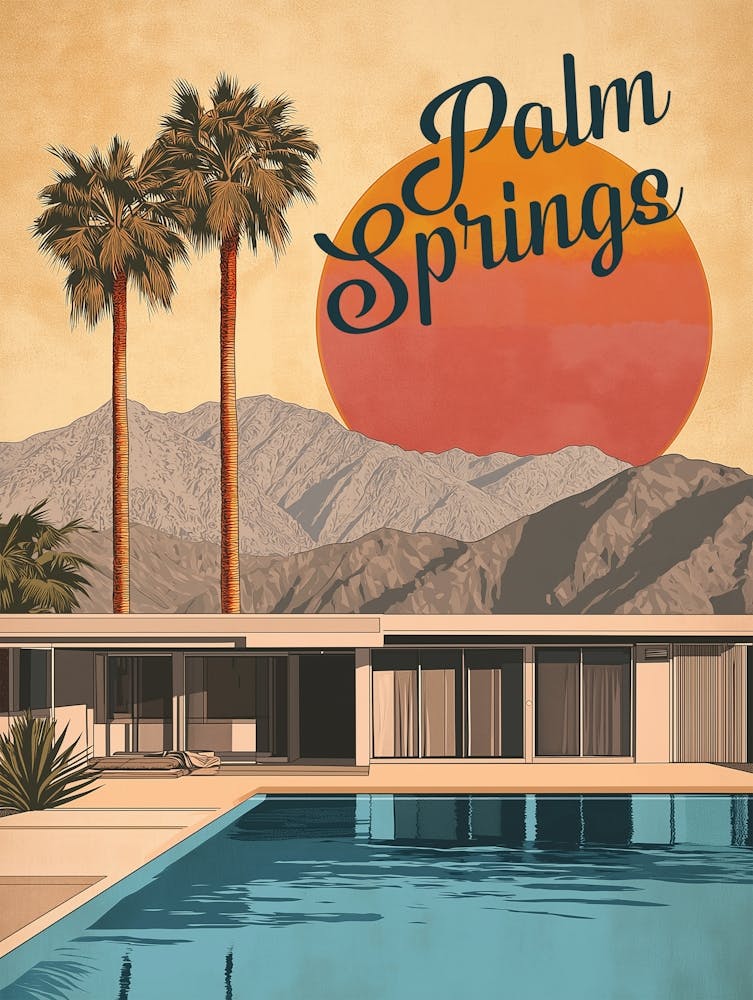 Paradis Moderne du Milieu du Siècle : Affiche Palm Springs