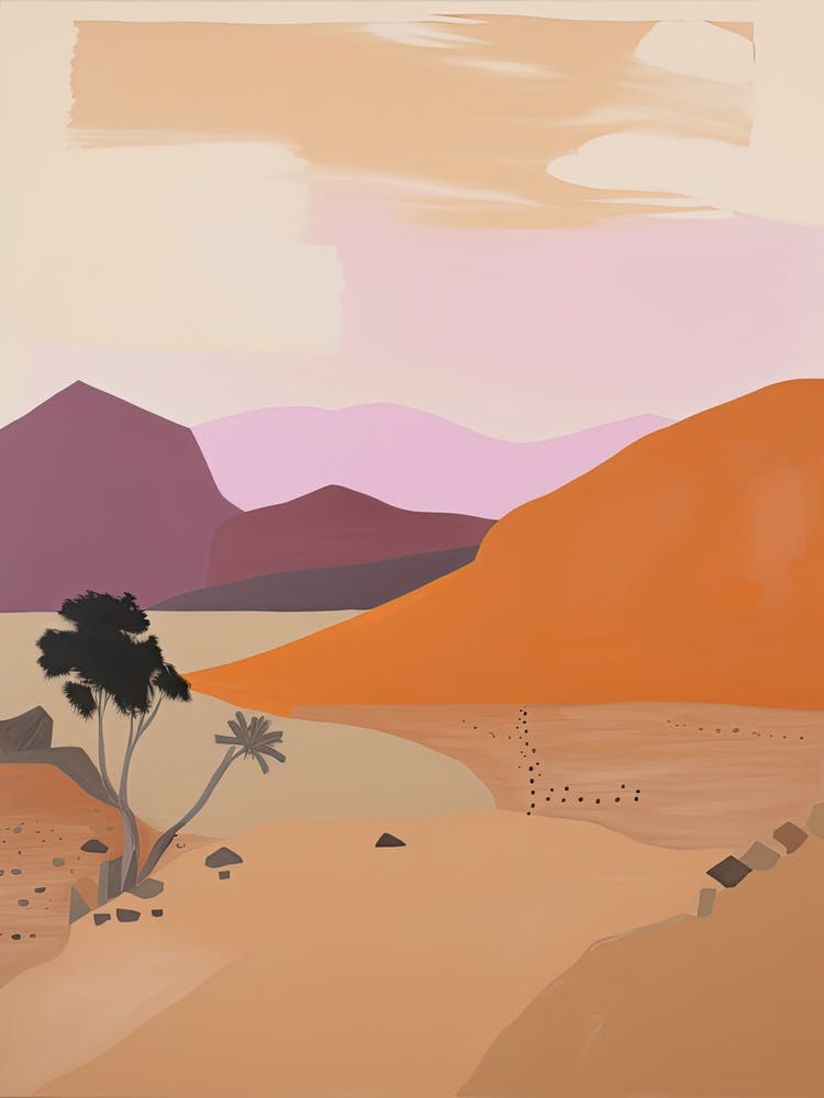 Syrian Desert   Middle East, Contemporary Abstract Illustration 1