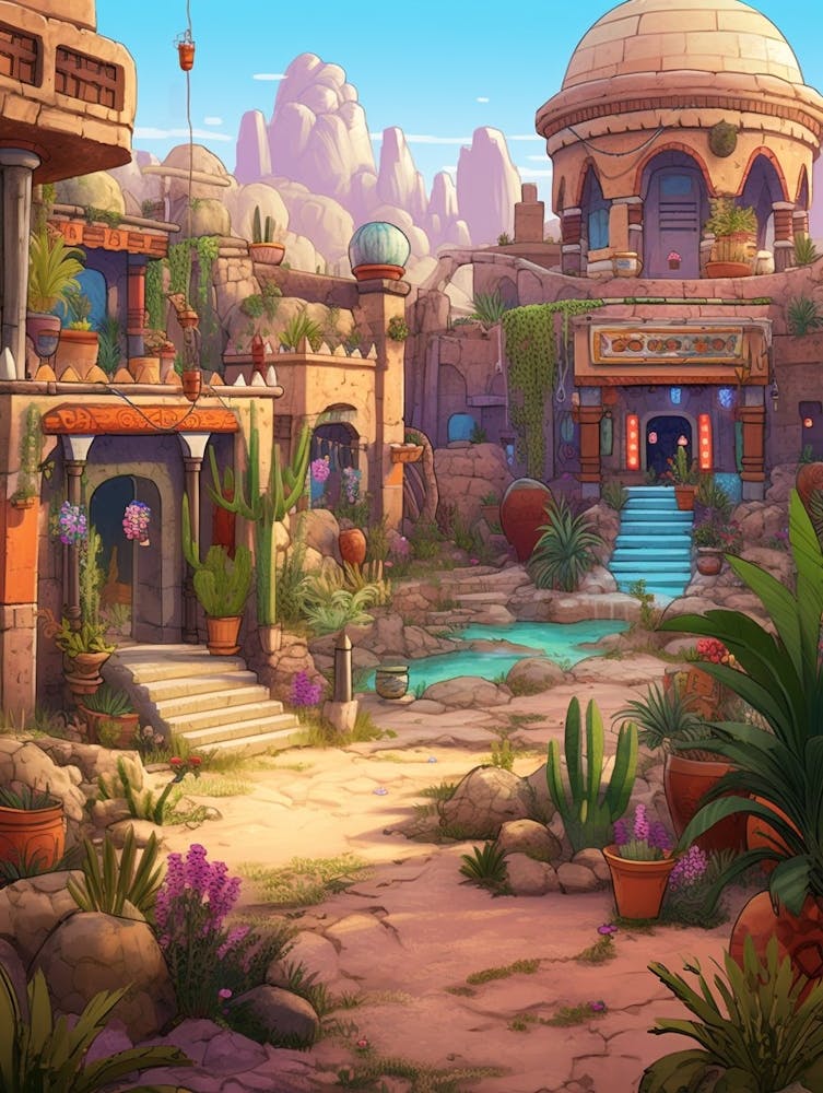 Desert Oases Cartoon 3