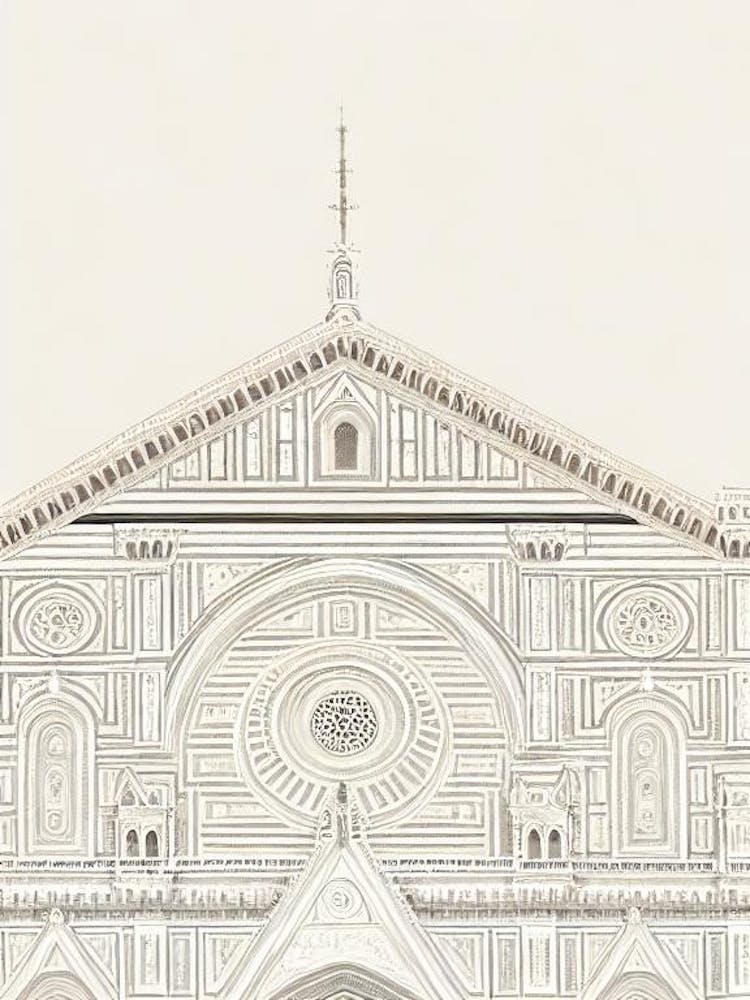 Florence Cathedral Italy Boho Landmark Illustration