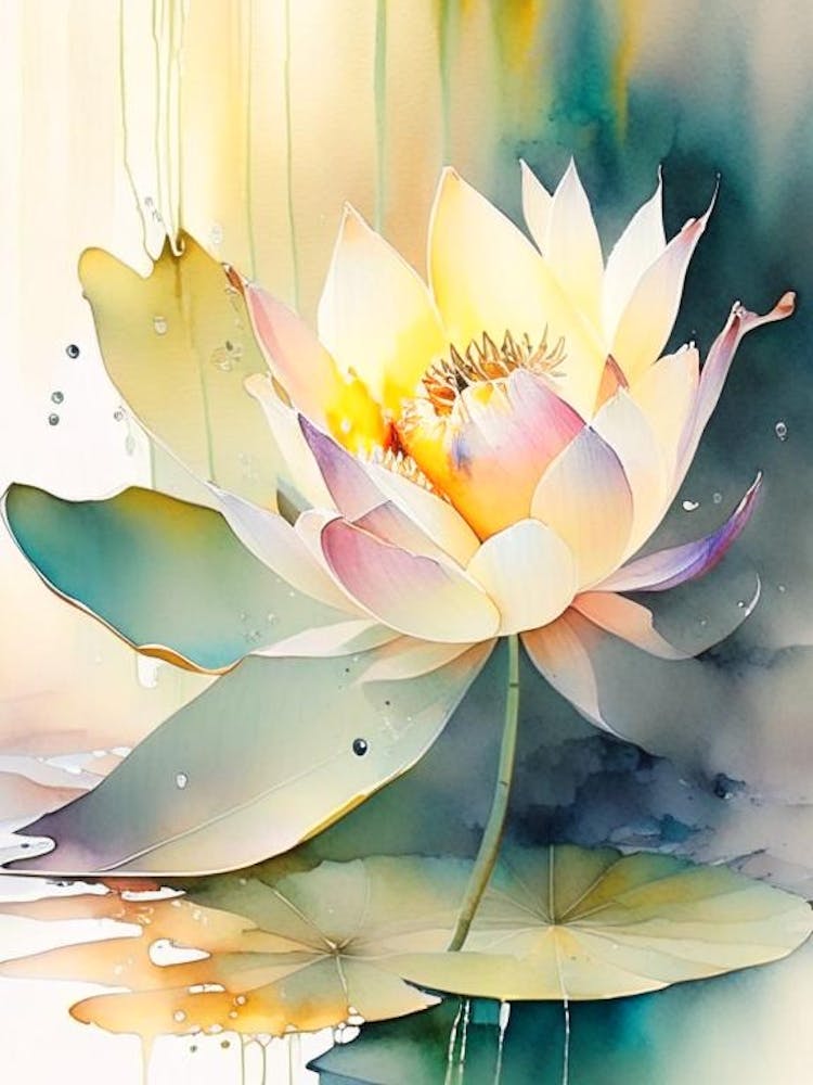 American Lotus Storybook Watercolour 2