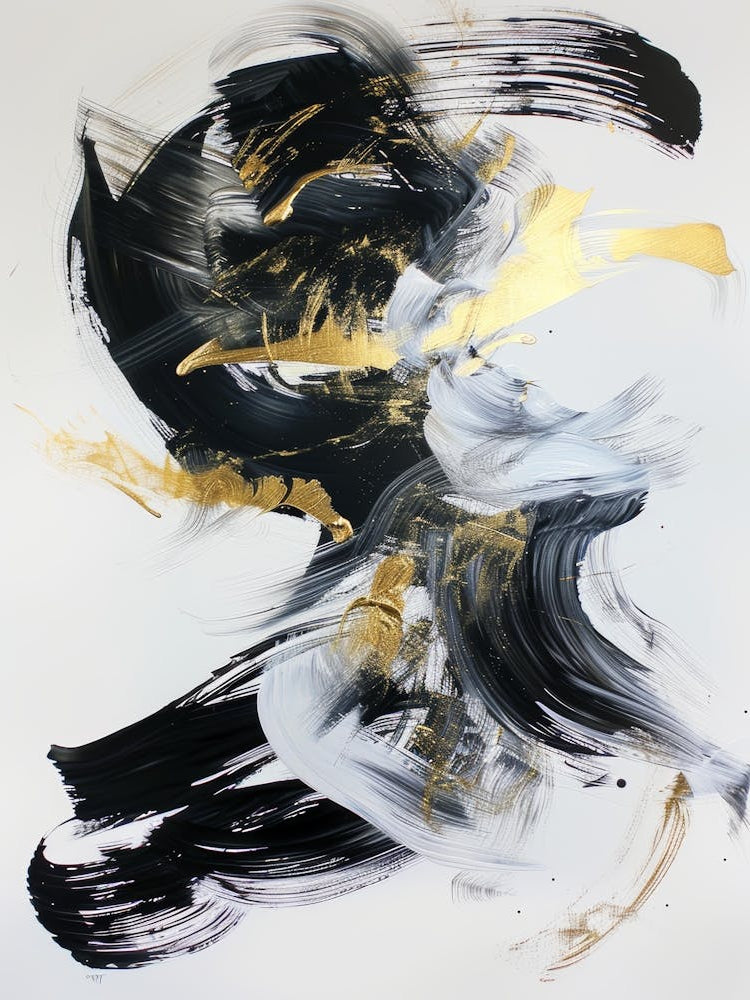 Black And Gold Abstract Painting 25
